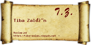 Tiba Zalán névjegykártya